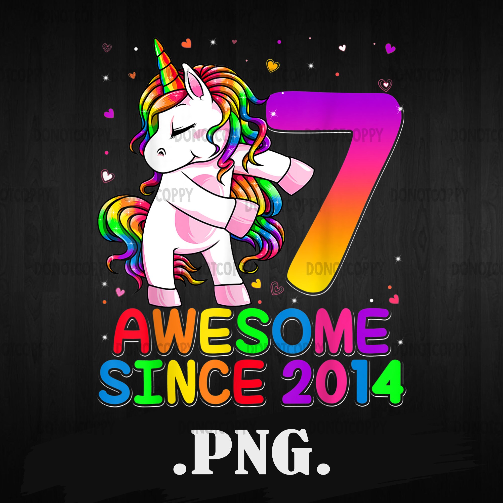 7 Years Old Unicorn Flossing PNG File / 7th Birthday Girl | Etsy