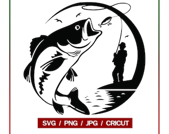 Salmon Fishing Svg Etsy