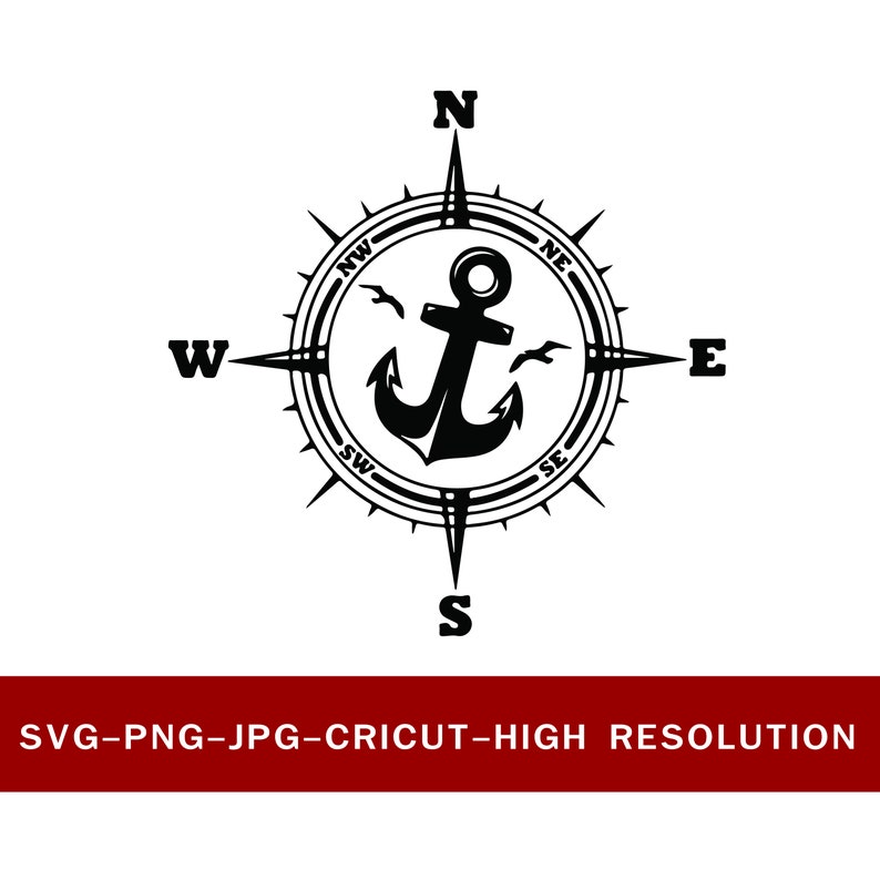 Download Anchor Compass SVG File Cut Files For Cricut And ...