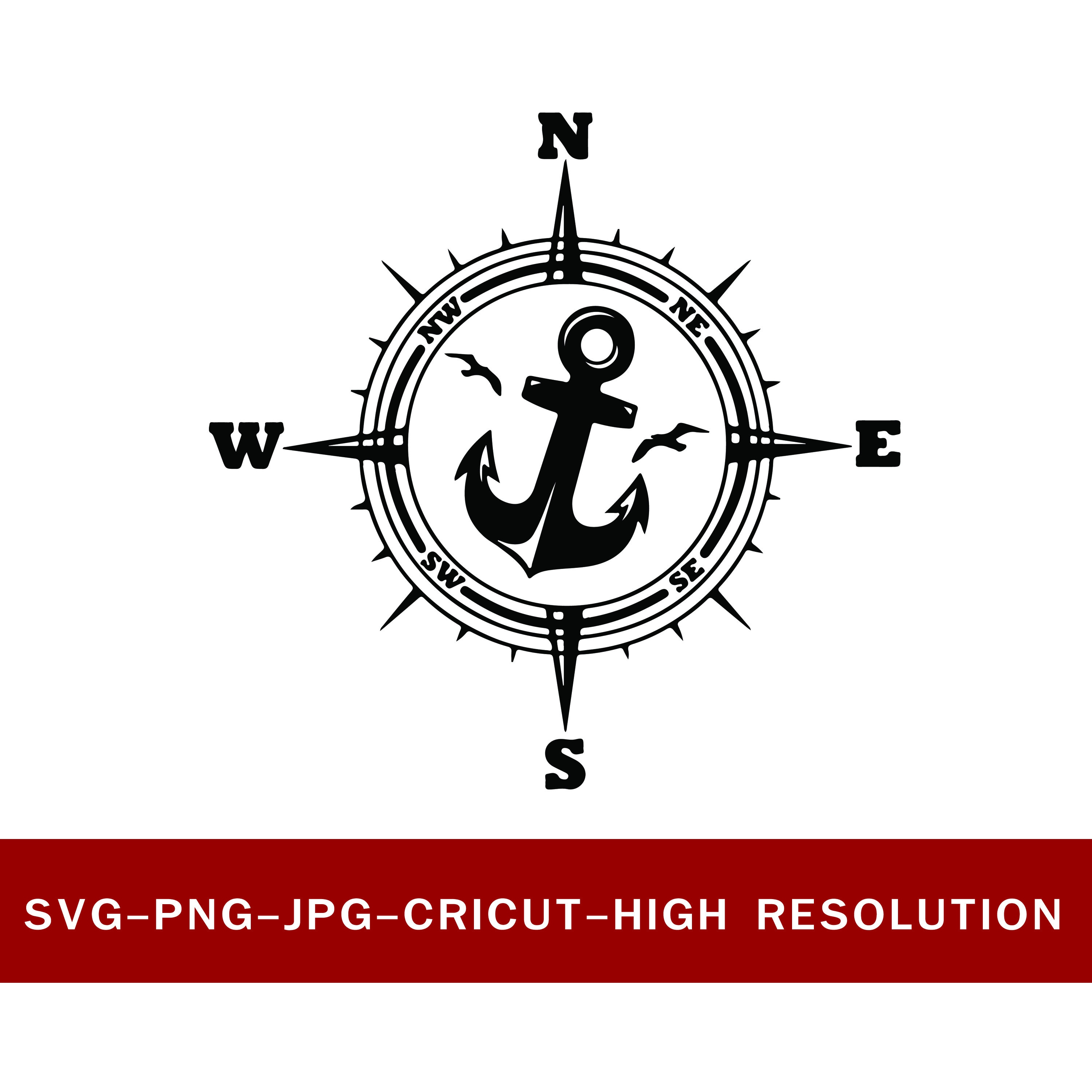 Anchor Compass SVG File Cut Files For Cricut And Silhouette Etsy