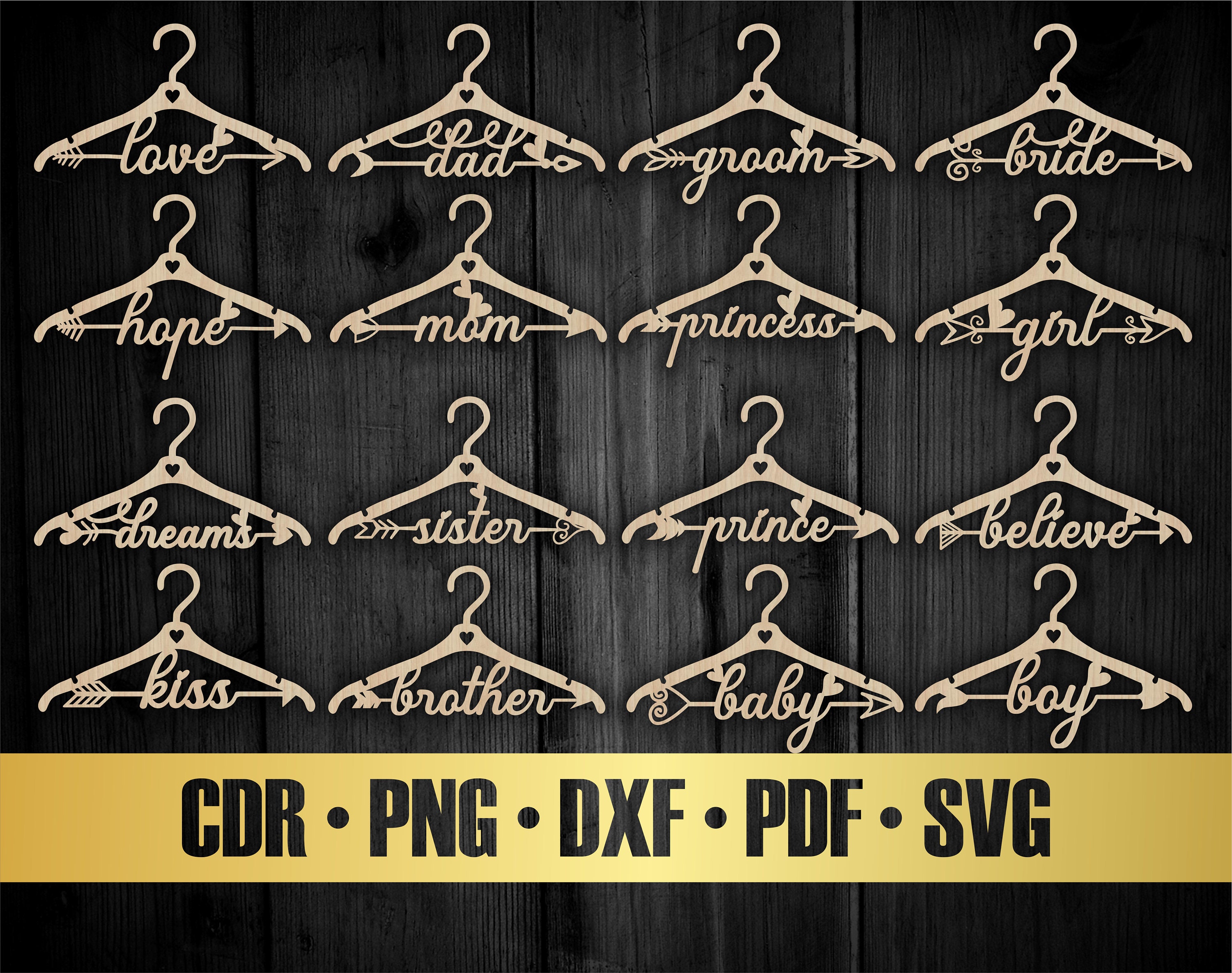 Hangers SVG clothes hanger svg hanger laser cut vector Etsy