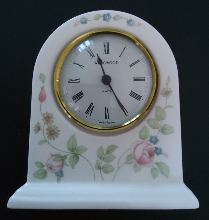 Wedgwood Rosehip Bonechina Mantle Clock Etsy