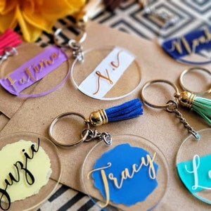 Personalized Acrylic Keychain, Customizable Keychain, Custom Keyring, Name Keychain, Paint Smear, Christmas Gift, Personal gift, Unique