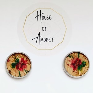 Printed Cork Stainless Steel Stud Earrings 12mm Unique Vegan Portuguese Cork Jewellery Made in Yorkshire