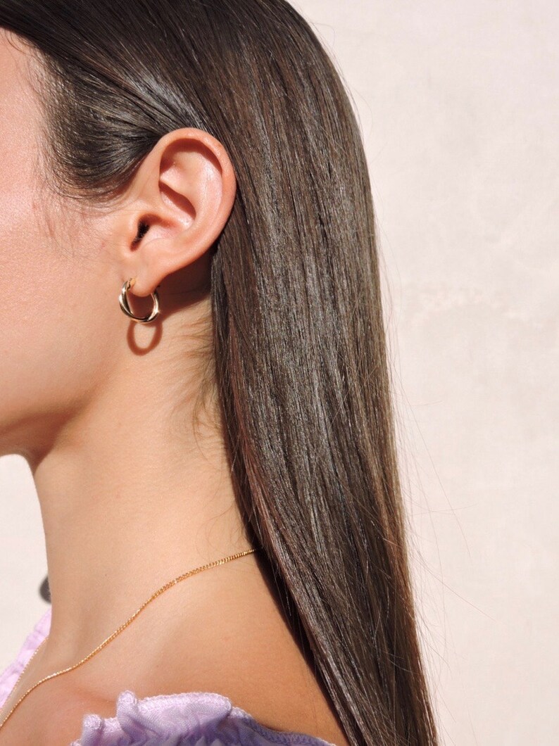 Minimalist Jewelry 18k Gold Plated Earrings Woman/'s Gold Hoops Minimalist Earrings Earrings Gold Earrings Gold hoops Dainty Earrings