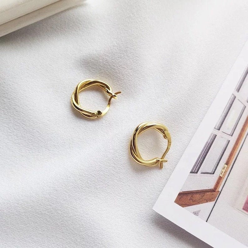 Minimalist Jewelry 18k Gold Plated Earrings Woman/'s Gold Hoops Minimalist Earrings Earrings Gold Earrings Gold hoops Dainty Earrings