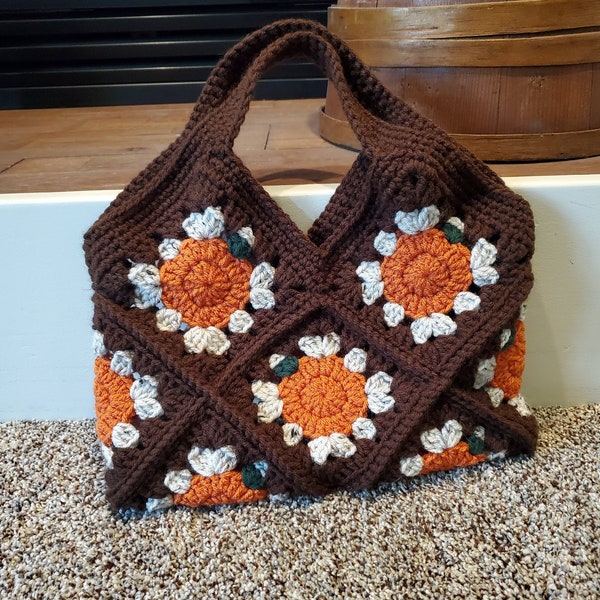 Pumpkin Granny Square Bag