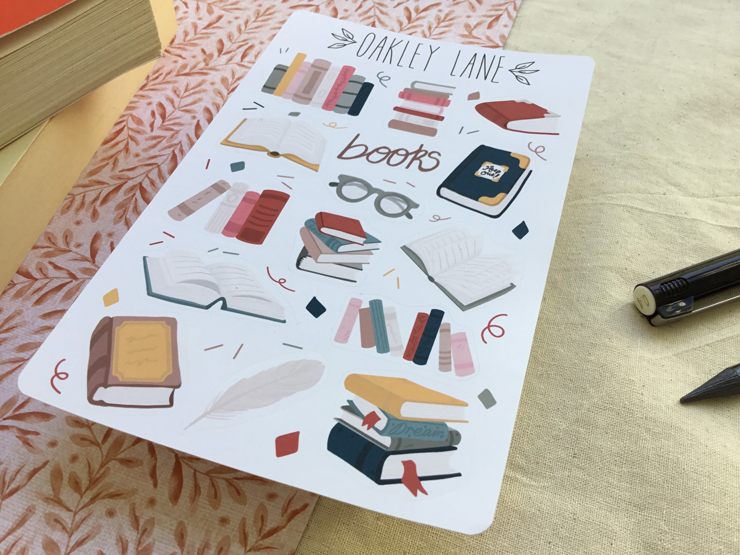 Book Sticker Sheet Bullet Journal Planner Stickers Etsy