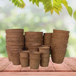 Coir pots | Natural durable Coir Pots | Coconut Basket Seedling Cups | Eco Friendly Coir Pots for Coir Lovers| Seed Starting|Biodegradable