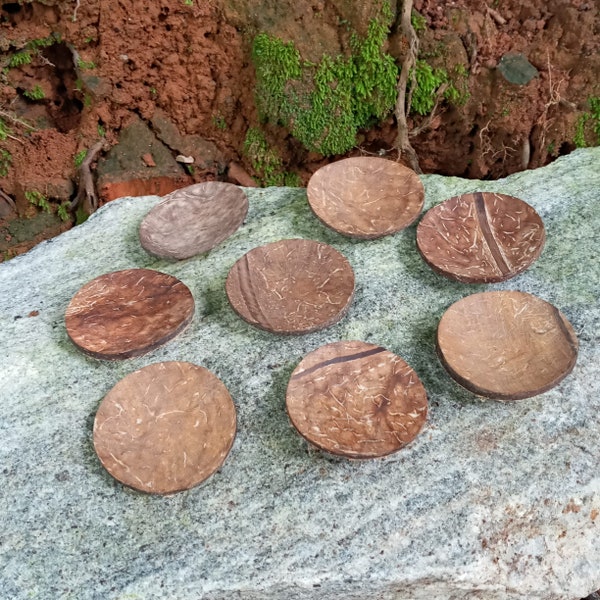 Make your Chamalongos Set of 4 with our various size of Coconut shells /  Yoruba Santeria Palero Divination Tool