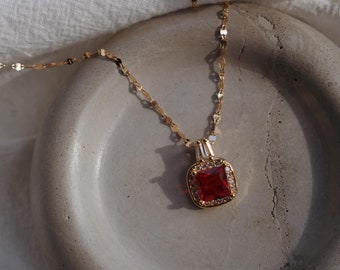 Ruby Necklace, Haunting Adeline, Hunting Adeline, Zade Meadows, Delicate Gold Necklace, Statement Necklace, Gemstone Necklace