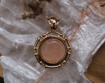 Rose Quartz Necklace, Goddess of Love, Venus, Boho Jewelry, Statement Piece, Gold Jewelry, Gold Necklace, Gemstone, Crystal Necklace