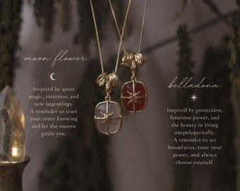 Colar com corrente banhada a ouro, colar celestial, colar com pingente de estrela, joias de bruxa, colar místico, joias inspiradas em Magia Prática