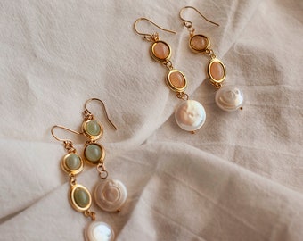Gold- Filed Earrings, Beachy Jewelry, Dangle Earrings, Gifts for Mom, Dangle Earrings Women, Gemstone Earrings, Studs, Huggie, Gifts for Her