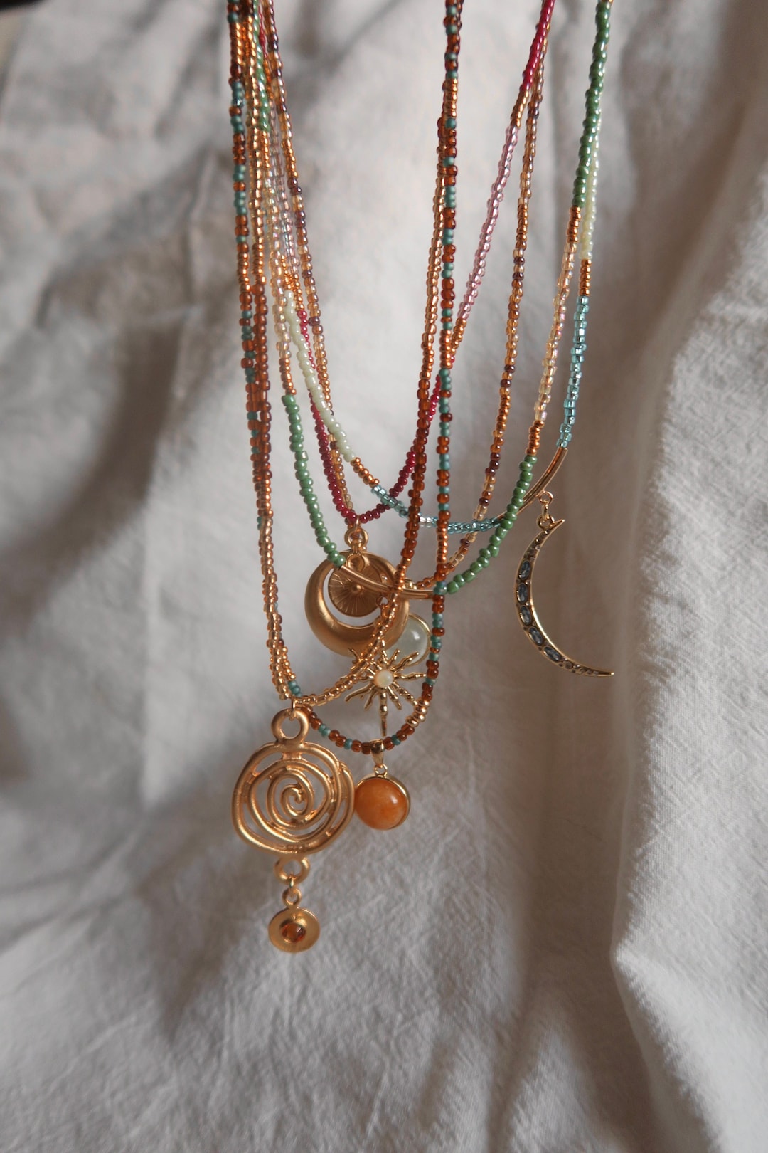Multicolored Thin Clay Beaded Choker