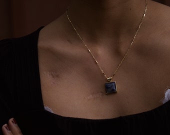 18K Gold-filled Sodalite Charm Necklace 