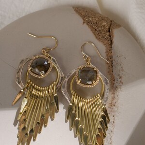 Boho Style Earrings, Dangle Earrings, Labradorite Jewelry, Gold Filled Earrings, Crystal Jewelry, Boho Style, Dainty Earrings, Non Tarnish image 2
