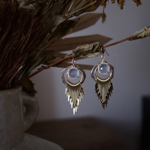 Boho Style Earrings, Dangle Earrings, Labradorite Jewelry, Gold Filled Earrings, Crystal Jewelry, Boho Style, Dainty Earrings, Non Tarnish image 8