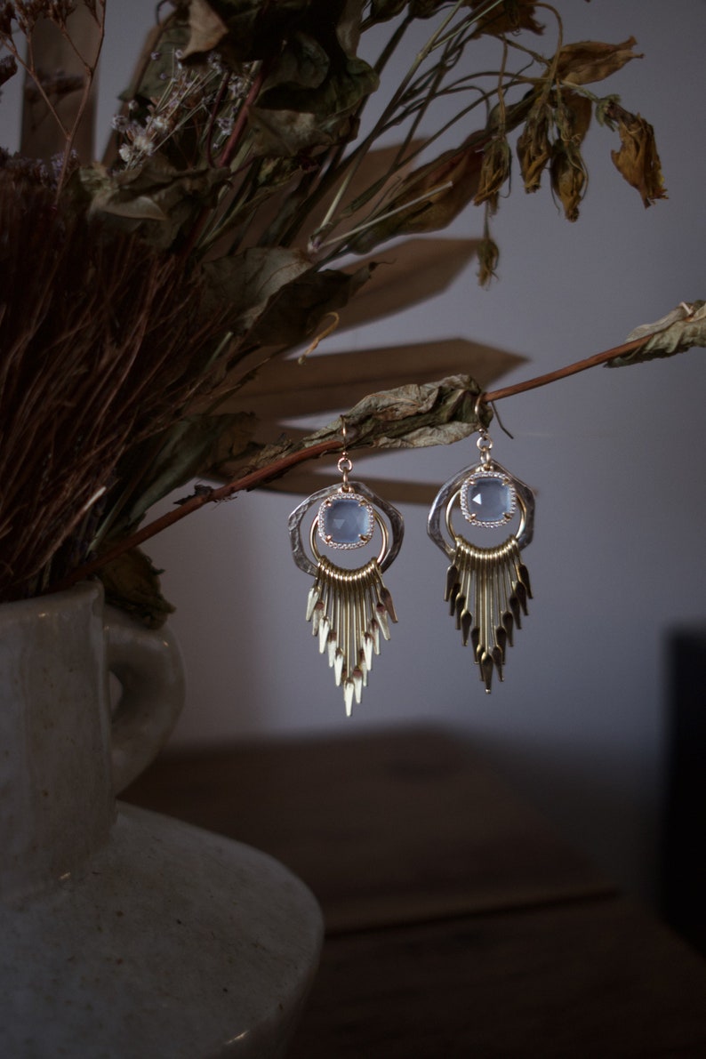 Boho Style Earrings, Dangle Earrings, Labradorite Jewelry, Gold Filled Earrings, Crystal Jewelry, Boho Style, Dainty Earrings, Non Tarnish image 8
