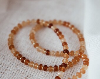 3-4MM 925 Sterling Silver Natural Hessonite garnet Faceted Bead Necklace Jewelry 3-4MM 925 Sterling Silver Natural Hessonite garnet Faceted Bead Necklace Jewelry