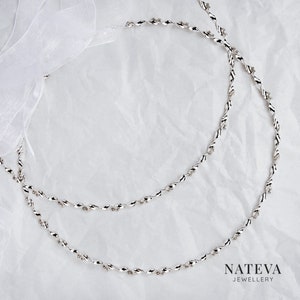 Sterling Silver Greek Wedding Crowns: Twisted Stefana with Crystals