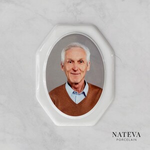 Ceramic Porcelain Plaque with Frame for Headstone 6.69″ x 8.66″ (17cm x 22cm) - Memorial Ceramic Photo