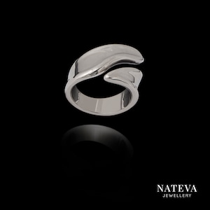 Rhodium Plated Silver 925 Leaf Ring