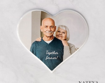 Heart-Shaped Ceramic Porcelain Plaque Photo - Headstone picture - High quality Ceramic Photo for Memorial Grave Marker in Many Sizes