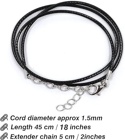 60 PEZZI CORDINO Per Collane Cerato 1.5mm Cordoncino Per Collane