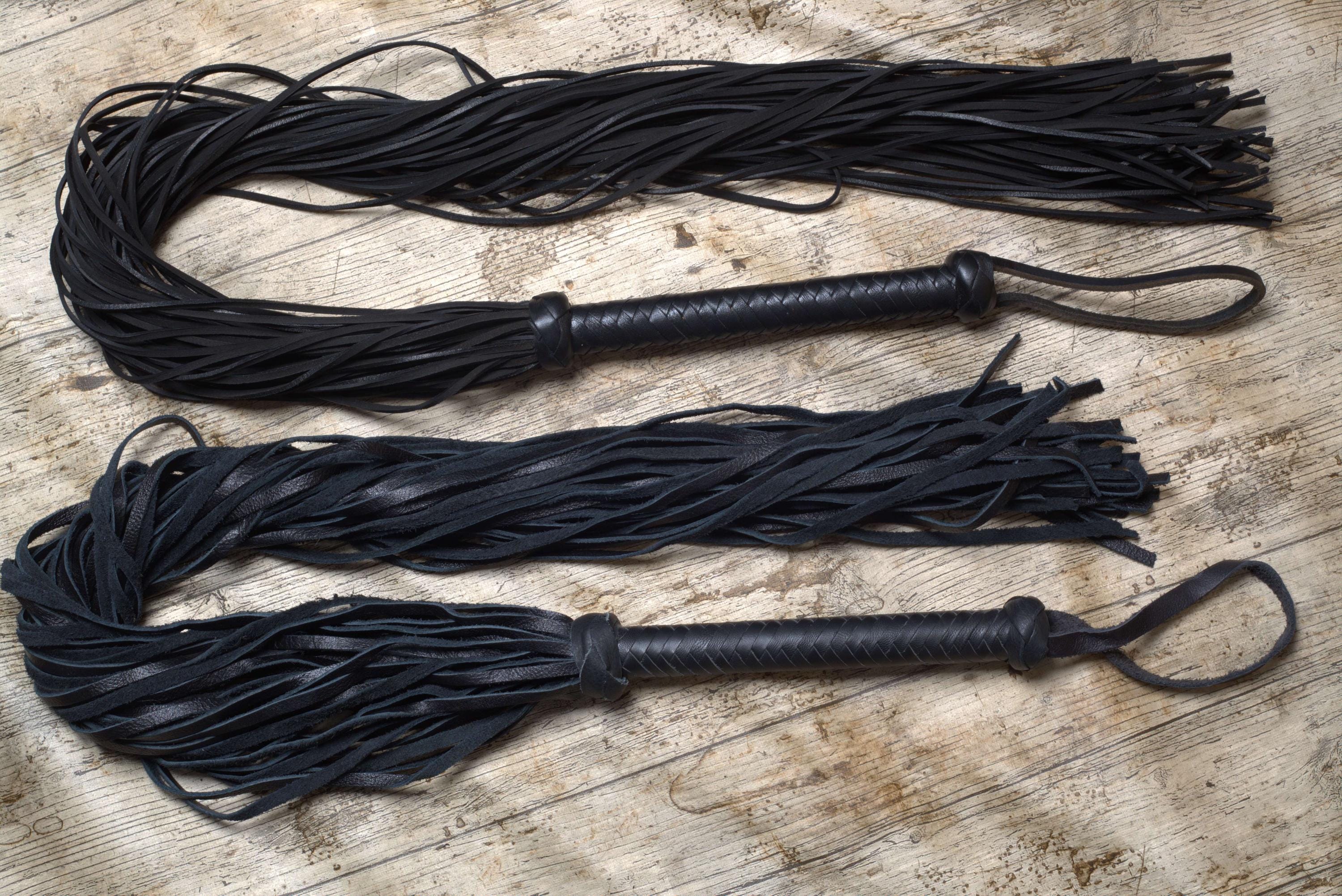 Flogger 40 Tails Paddelpeitsche Schwere Lange Echtlederpeitsche