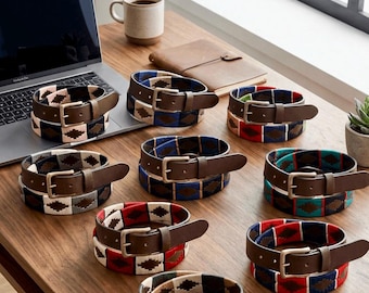 Cinturón de piel Polo Gaucho Cinturón de piel hecho a mano Cinturones de piel auténtica 5 años de garantía de piel