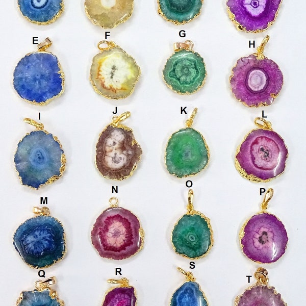 Solar Quartz Druzy hanger goud gegalvaniseerd geel roze blauw groen citroenbruine kleur drusy hanger bio kleur hanger DIY sieraden maken