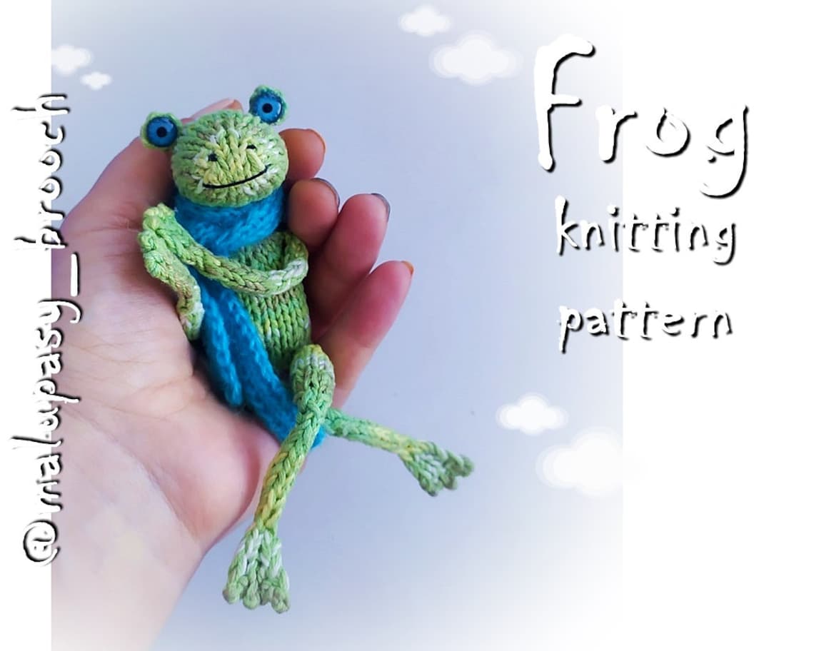 Frog knitting pattern exotic tiny figurine diy animal Etsy