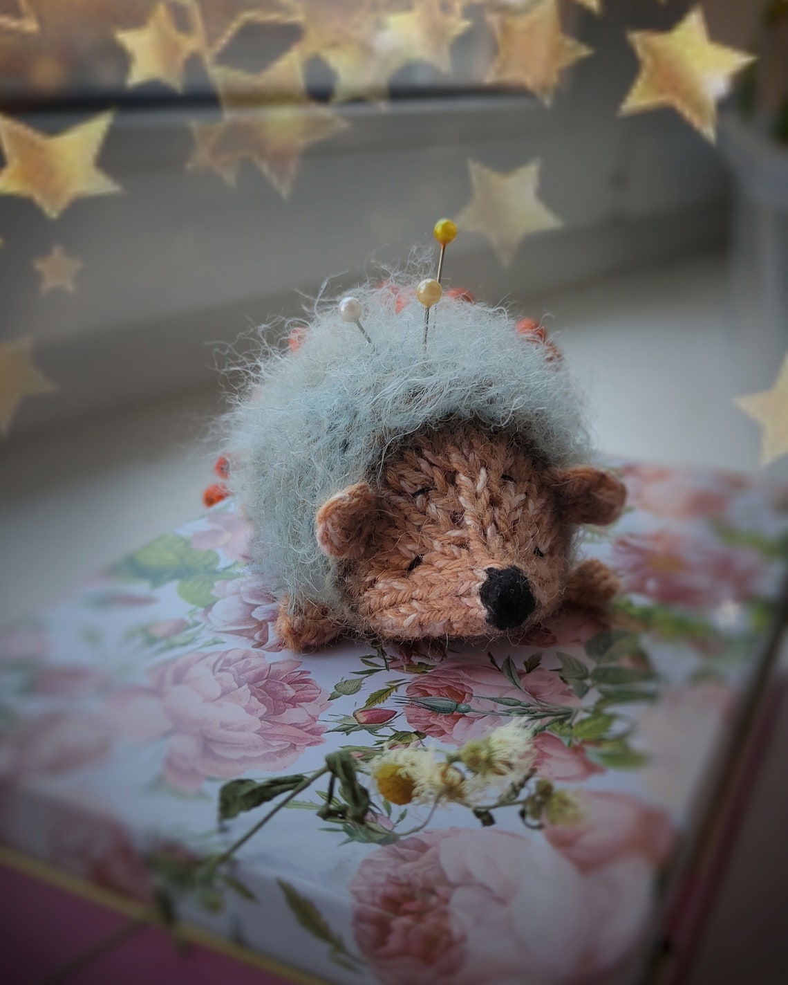 Easy hedgehog knitting pattern pincushion figurine forest Etsy