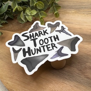 Shark Tooth Hunter Sticker | Shark Tooth Sticker [WATERPROOF]