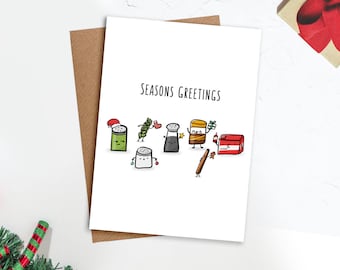 Seasons Greetings | Cute Card, Christmas Cards, Holiday Cards, Pun Cards, Greeting Cards, 2020 Christmas Card, Happy Holidays Card, Spices