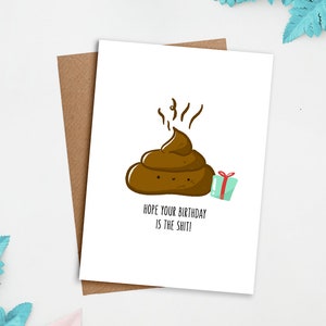 J’espère que votre anniversaire est la merde | Cartes d’anniversaire, cartes de caca, cartes de jeu de mots, cartes de vœux, cadeaux d’anniversaire, carte de joyeux anniversaire, drôle