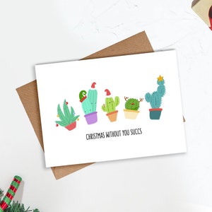 Chrismas Without You Succs Card | Carte mignonne, Cartes de Noël, Cartes de vœux, Cartes de vœux, Carte de Noël 2020, Cactus, Succulent C