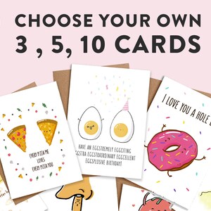 Choisissez votre propre ensemble Mix and Match 3, 5, 10 | Carte anniversaire, Carte de jeu de mots, Carte d’appréciation, Carte de Saint-Valentin, Cartes d’anniversaire