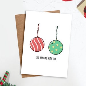 J’aime traîner avec toi | Carte mignonne, Cartes de Noël, Cartes de vacances, Cartes de jeu de mots, Cartes de vœux, Carte de Noël 2020, Carte de joyeuses fêtes