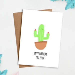 Joyeux anniversaire Vous piquez la carte | Carte mignonne, Cartes d’anniversaire, Cartes de joyeux anniversaire, Cartes de jeu de mots, Cartes de vœux, Carte cactus, Succulentes