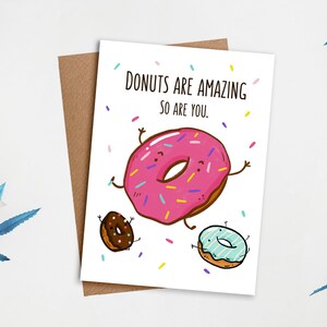 Les beignets sont incroyables, joyeux anniversaire | Jolie carte, carte de quarantaine, carte Covid, carte d'amour, carte de donut, carte de voeux, carte de remerciement