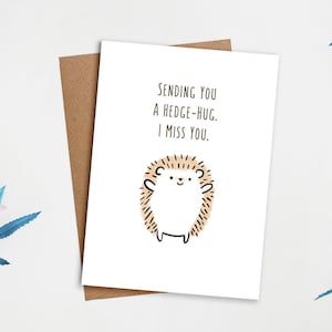 Vous envoyer une carte Hedge-Hug | Love Card, Cute Card, Covid Card, Miss You Card, Greeting Card, Hedgehog card, Quarantine cards