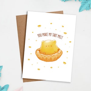 vous faites ma carte fondante acidulée | Jolie carte, cadeau culinaire, carte de tartelette, carte d'amour, carte de remerciement, carte de voeux, carte de gourmandise, tarte aux œufs