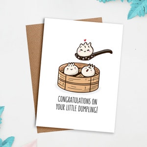 Félicitations pour votre petite boulette | Jolie carte, cadeau gourmand, carte de naissance, carte de remerciement, carte de voeux, boutiques asiatiques, art asiatique
