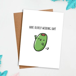 Avoir olively Wedding Day Card | Carte d’amour, Carte mignonne, Carte de mariage, Carte d’anniversaire, Carte de jeu de mots alimentaires, Carte de fiançailles, Olives, Cadeau mignon