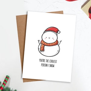 Tu es la personne la plus cool que je | Cartes de Noël, Cartes de Noël, Cartes de jeu de mots, Cartes de vœux, Carte de Noël 2020, Carte joyeuses fêtes, Mignon