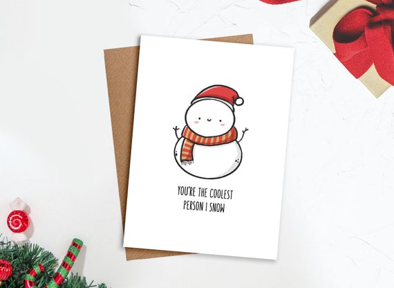 You're the Coolest Person I Snow Christmas Cards, Holiday Cards, Pun Cards,  Greeting Cards, 2020 Christmas Card, Happy Holidays Card, Cute -  Canada