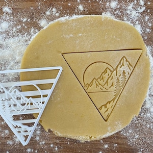 Mountains cookie cutter, Landscape cookie cutter, Vacation in the mountains, Hiking gifts, Polymer clay cutter, Ceramics stamp, Fondant