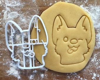 Corgi face cookie cutter,Pembroke Welsh Corgi, Corgi gifts, Fondant clay cutter, Dog biscuit, Dog mom gift, Dog party favor, Dog lover gift